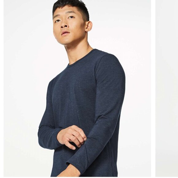 Lululemon Mens 5 Year Basic Long Sleeve Shirt Navy Blue Size L - Picture 1 of 11